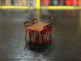 1/64 Diorama Dining Table Chair Model Painted Furniture Scene Display Prop Model