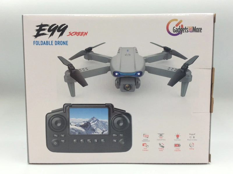 Foldable drone with camera and remote with built-in screen