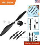 Durable Carbon Fiber Propellers with Savers for Remote Control Planes - 3 Sets