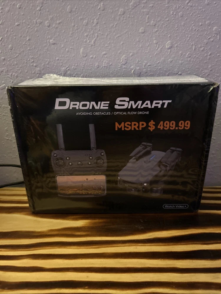Smart obstacle-avoiding drone retail box with DRONE SMART label and price