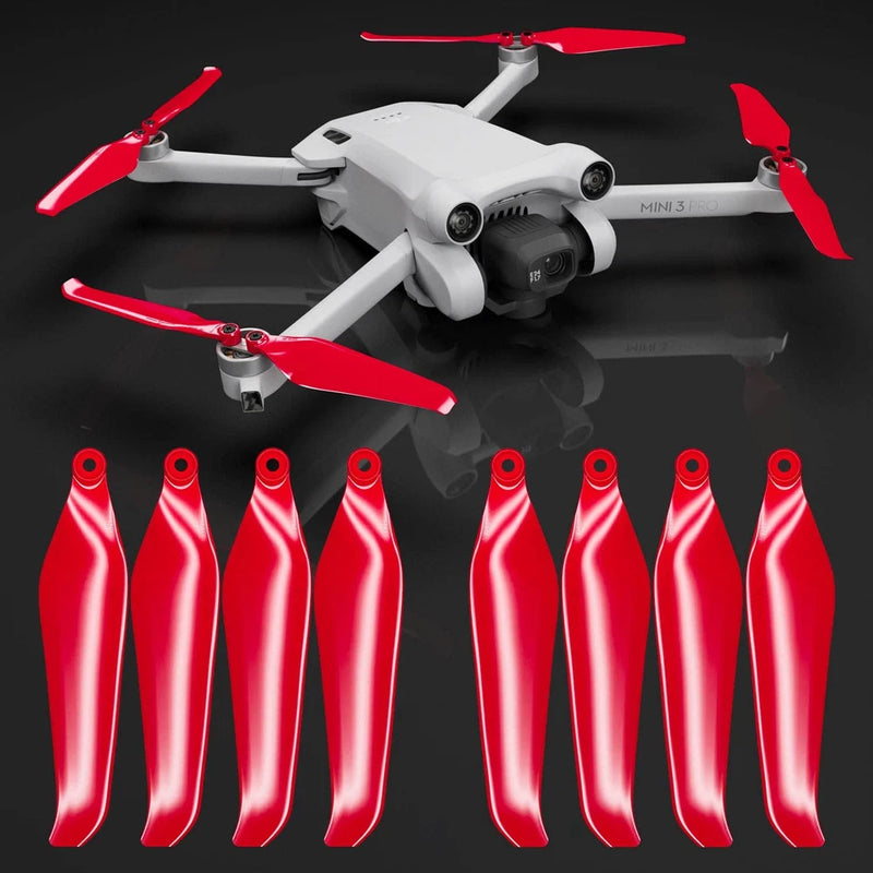 Stealth Propellers for DJI Mini 3 Pro & Mini 4 Pro - Red, 4 Propellers in Set