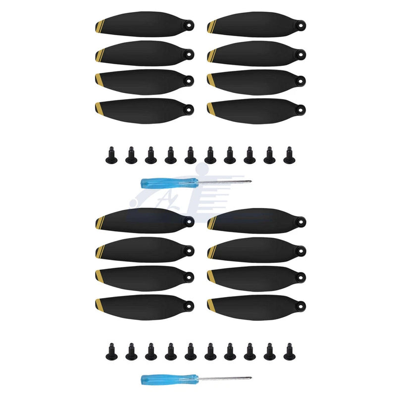 16pcs Low-Noise Propellers Blades RC Drone Props Black & Gold For DJI Mini 2 SE
