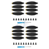 16pcs Low-Noise Propellers Blades RC Drone Props Black & Gold For DJI Mini 2 SE