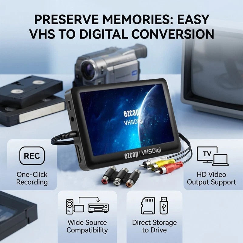VCR VHS Video to Digital Converter 3.0 Third Generation USB Capture Device