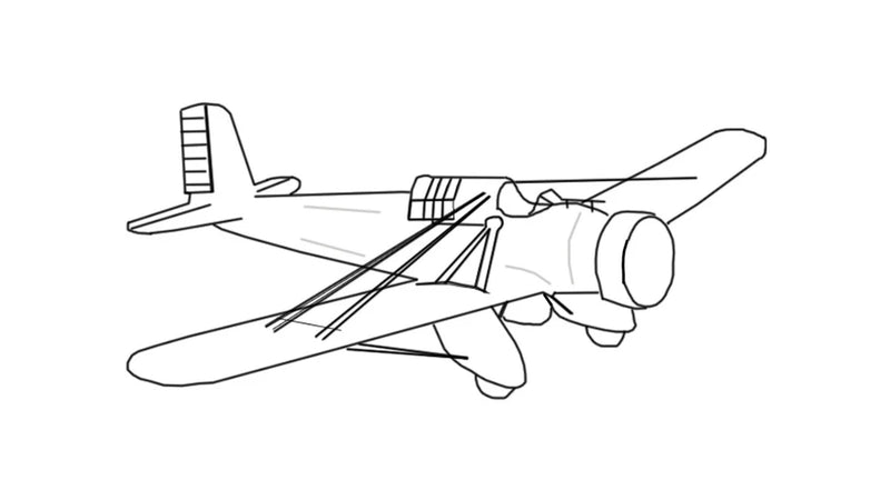 Curtiss A-12 Shrike 67" WS RC Airplane Laser Cut Balsa Ply Short Kit W/ Plans