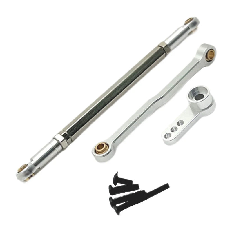 RC Steering Linkage Set Metal Steering Rod for 1:12 Scale RC Hobby Car D90
