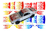 1:64,1:43,1:32,1:24 FLAMES WATER-SLIDE DECALS FOR HOT WHEELS, SLOT CAR MODEL