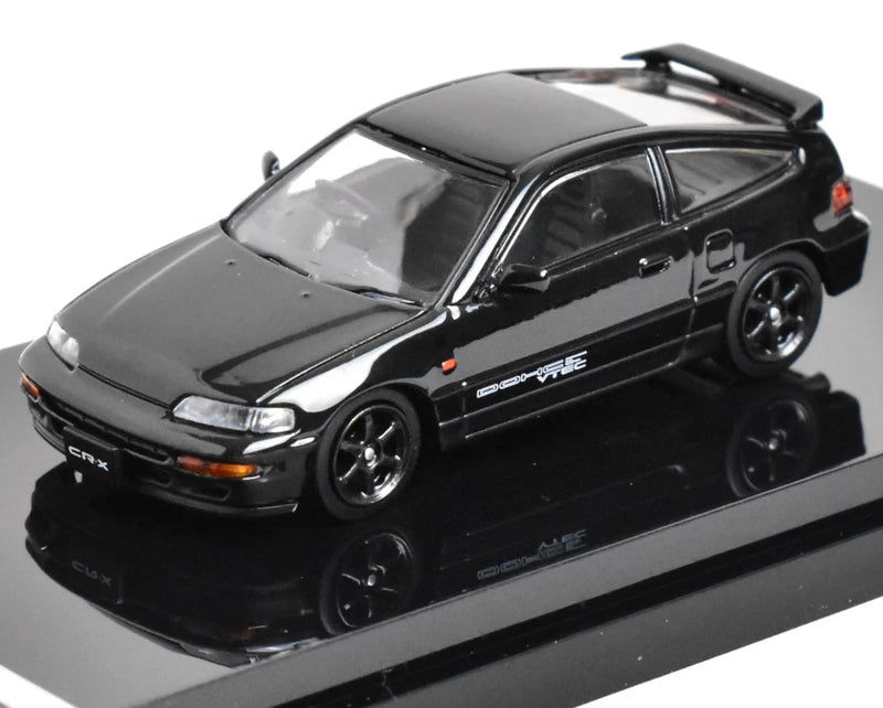 HJ 1:64 JDM Black CR-X SiR EF8 Hatchback Sports Model Diecast Metal Car