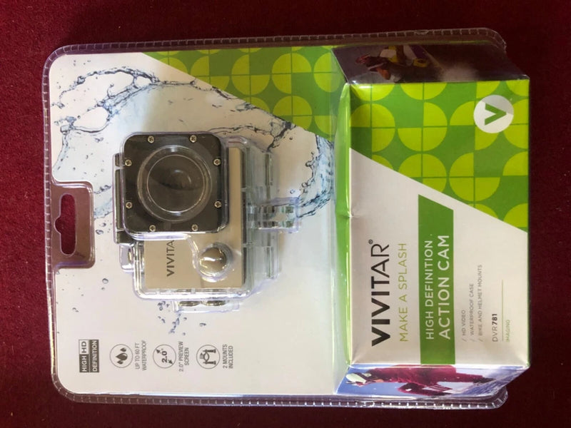 VIVITAR HIGH DEFINITION ACTION CAM WATERPROOF CAMERA + 2 MOUNTS - DVR781