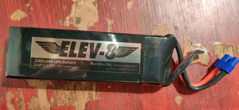 Elev-8 LiPo RC drone battery pack, 3300mAh, with wire leads