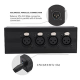 3 Pin XLR 1 Male To 4 Female Splitter Box One Input To 4 Output Parallel Co XOJK