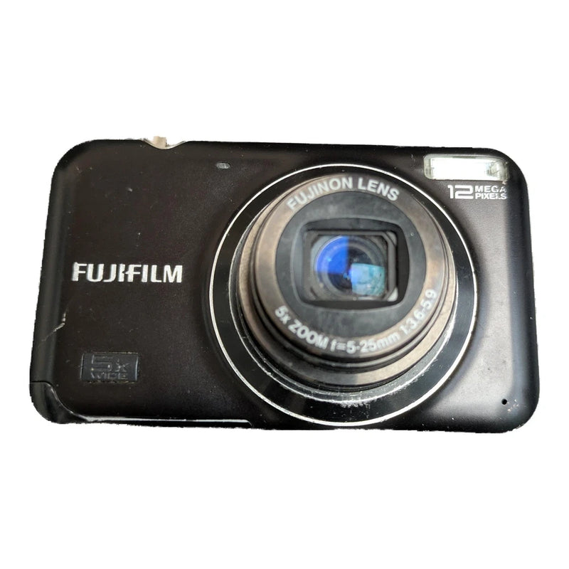 Compact digital camera with Fujinon lens and Fujifilm logo on black body