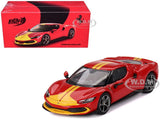FERRARI 296 GTB ASSETTO FIORANO RED 1/64 DIECAST MODEL BY BBR MODELS BBRFER64002