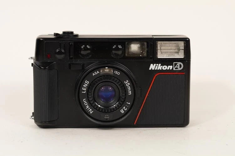 Nikon L35 AD 35mm 1:2.8 ISO 1000 Film Camera - AS IS - FOR PARTS