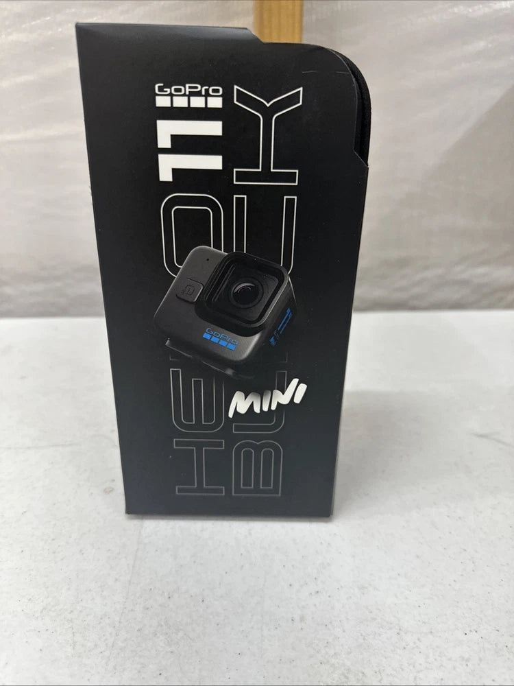 GoPro HERO11 Black mini action camera in black retail box with logo