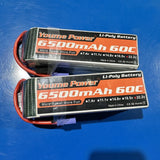 2pcs OPEN BOX Youme 6S Lipo Battery 22.2V RC LiPo Battery 6500mAh 60C with EC5