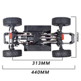 Differential Lock Portal Axle Transmission Chassis Frame for 1/10 RC Crawler Car