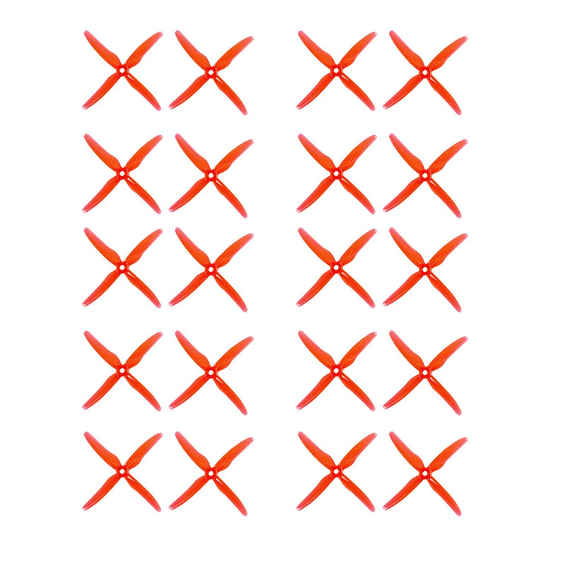 10-pack orange 4-blade FPV drone propellers, GEMFAN 51455