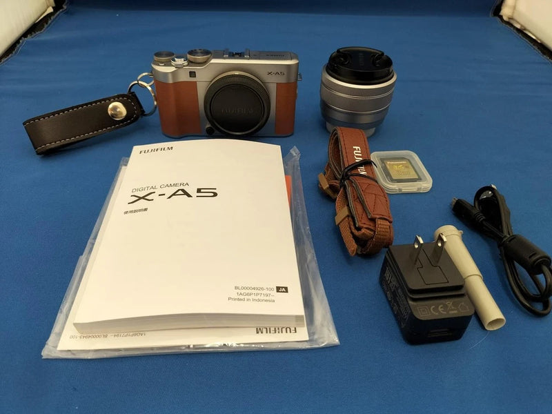 Fujifilm X-A5 Mirrorless Camera Kit with 15-45mm Lens, SD Card, Strap