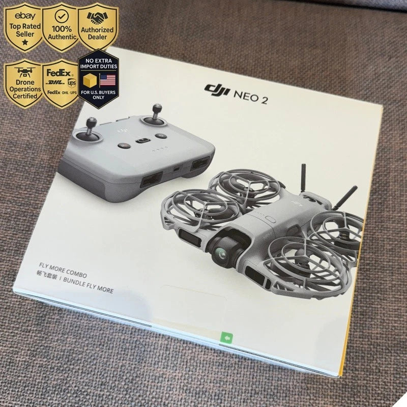 DJI Neo 2 Fly More Combo drone kit box with controller and battery pack