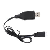 Black USB battery charger cable with 7.4V LiPo connector, for RC car batteries