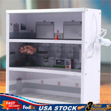 1/64 Scale Car Garage Display Cabinet with LED Lights for Model Collection