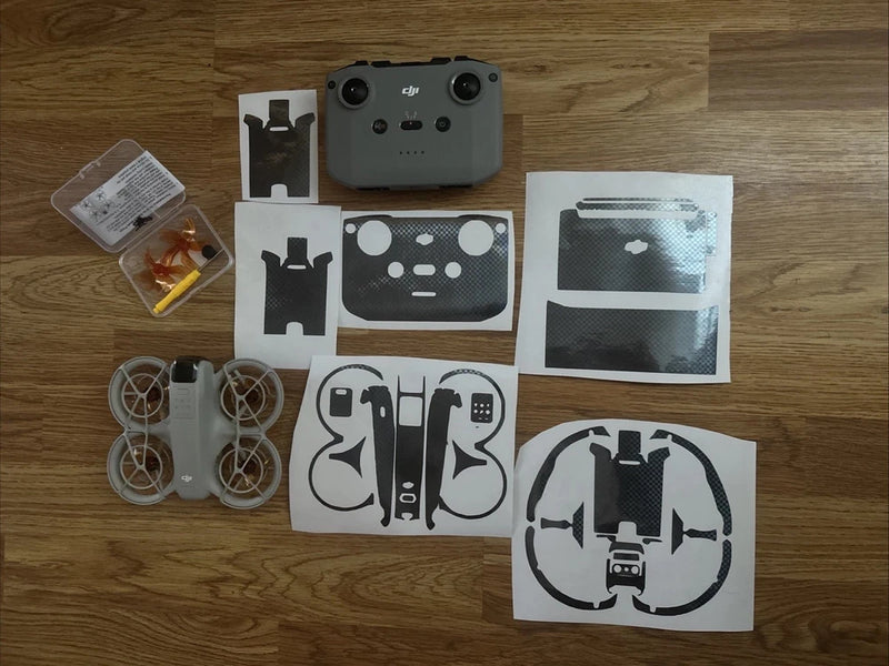 DJI Neo/RC drone skin decal set with orange prop pieces