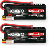 3S Lipo Battery 5200mAh 11.1V 80C Hardcase RC Battery with T Plug for RC Cars Battery