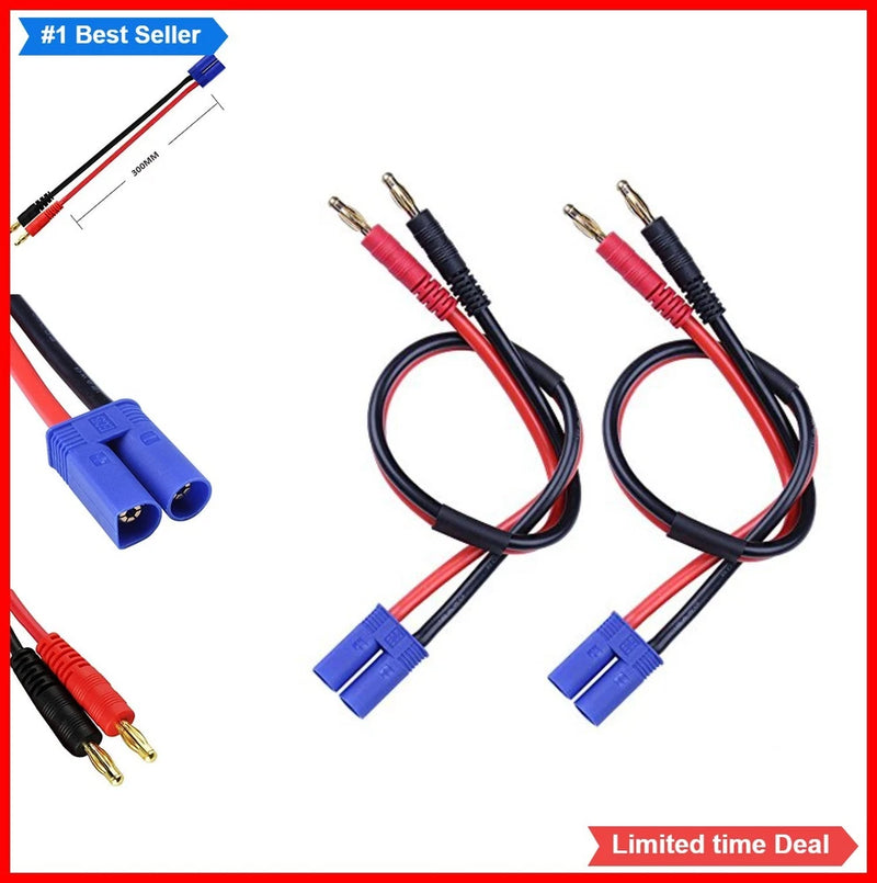 EC5 Male to 4mm Banana Plug Lipo Battery Charging Cable 30cm 14AWG Silicone Battery