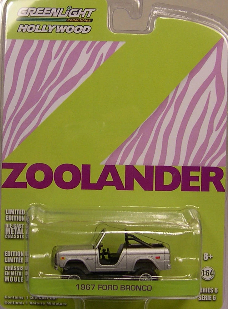 ZOOLANDER SILVER 1967 FORD BRONCO GREENLIGHT 1:64 SCALE DIECAST METAL MODEL