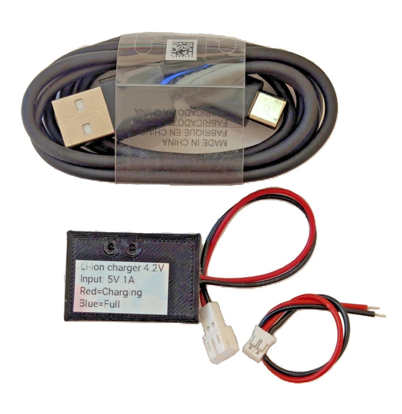 Li?Ion / Li?Po Smart Charger for 3.7V Battery Pack, PH2.0 Connectors, USB Cable Battery