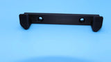 Black FPV drone wall mount bracket with screw holes