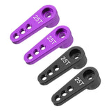 RC steering servo arm horn set, 25T, purple and black single-arm pieces