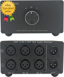 3-Way XLR Stereo Audio Switch Box Balanced Audio Converter Passive Signal Source