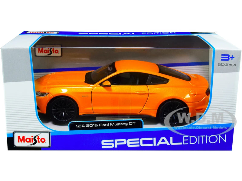 2015 FORD MUSTANG GT 5.0 ORANGE MET. 1/24 DIECAST MODEL CAR BY MAISTO 31508