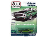 Auto World 1970 Dodge Challenger T/A Green 1/64 Diecast Model Car AWSP086 A