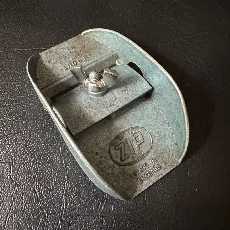 Vintage alloy hand hobby plane with ZIP maker label and exposed adjustment screw