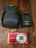 Panasonic LUMIX DMC-FH20 14MP Digital Camera, Red; TESTED; OEM Battery/Charger