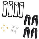 Lightweight quadcopter spare parts set with black propeller guards and propellers