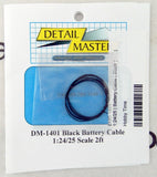 1:24/1:25 scale black battery cable, 2 ft, coiled wire detail accessory