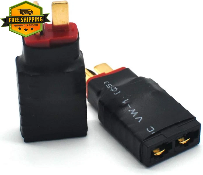 Deans T Plug Male to TRX Female Connector Adapter RC Battery Converter 2pc Converter