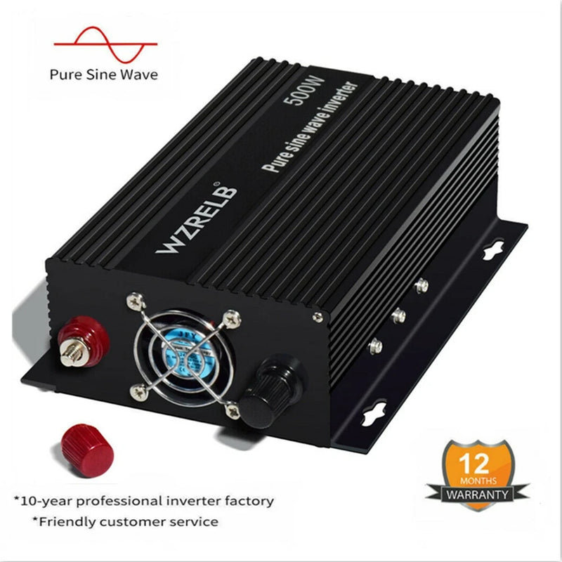 500W Pure Sine Wave Inverter 48V to 110V 220V Power Converter Car LCD Camp