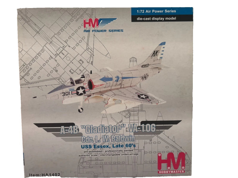 HobbyMaster 1/72 A-4B Gladiator VA-106 die-cast model display box
