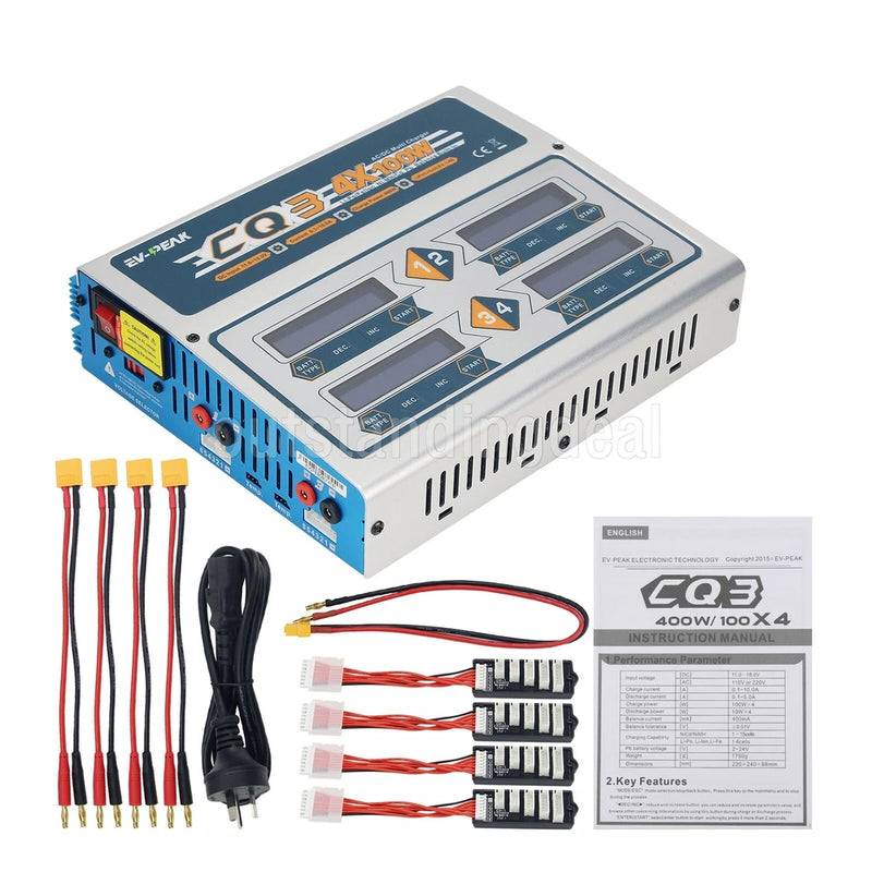 1-6S Battery Balance Charger f/ LiPo LiFe NiMH NiCd Battery EV-PEAK CQ3 100W 10A Battery