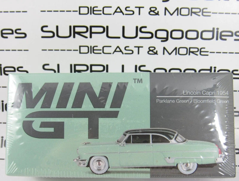 2024 Mini-GT Overseas Box Ed: Parklane/Bloomfield Green 1954 LINCOLN CAPRI #623