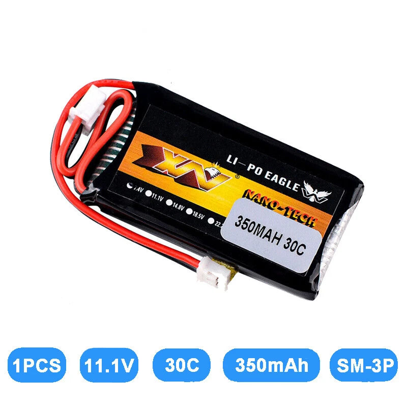 2S 7.4V 350mAh 30C Lipo Battery PH2.0 plug for AXIAL SCX24 90081 C10 1/24 Rc Car