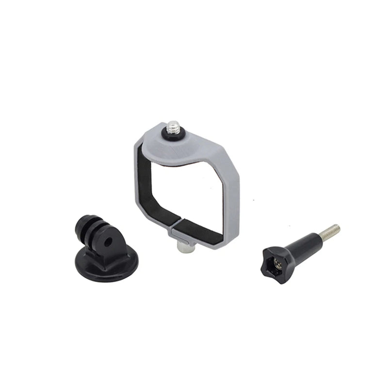 Drone expansion adapter bracket set with mounting bracket, screws, and base clamp