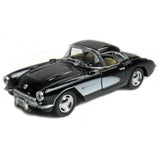 New Kinsmart 1957 Chevrolet Corvette Chevy Diecast Model Toy Car 1:34 Black