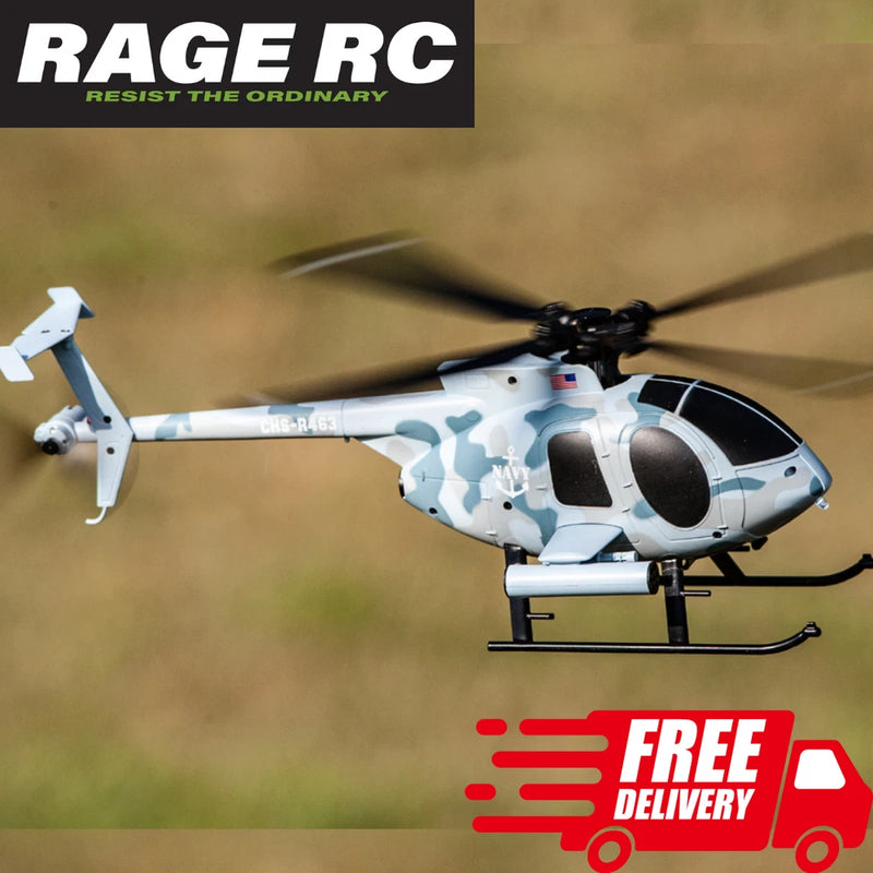 Rage RC Hero-Copter Helicopter 4-Blade RTF Military Navy Stability Ready to Fly