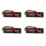 Venom 50C 3S 5200mAh 11.1V LiPo Battery with UNI Plug x4 Packs